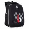 Ранец рюкзак школьный Grizzly RAf-393-10 Шахматы Черный - красный